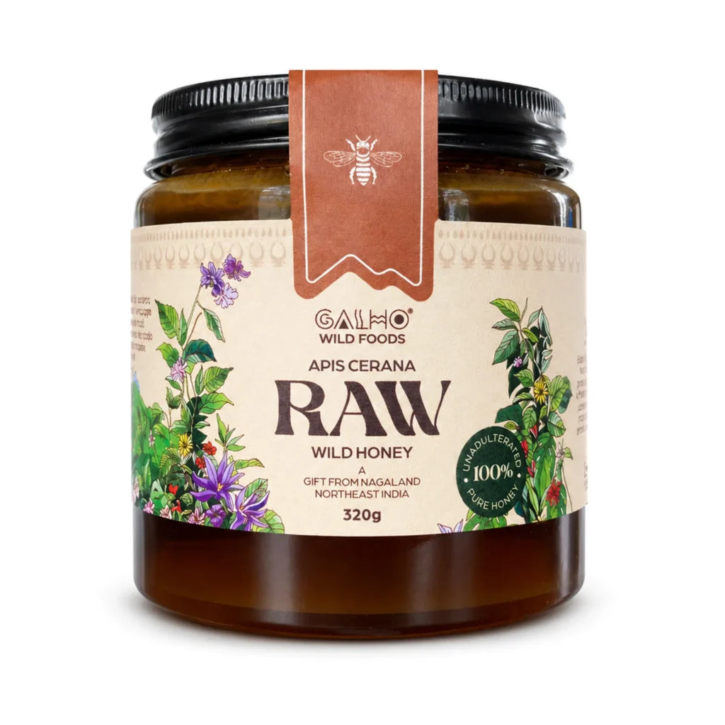 Honey | Organic Wild Forest Honey (Wild Apple Flower) - Apis Cerana Bee - Nagaland - 100% Pure &amp; Natural - Galho - 320gm