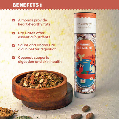 Mouth Freshener | Premium (Almond Delight) - No Supari, No Preservatives &amp;amp; No Artificial Flavour - Joyspoon - 100gm