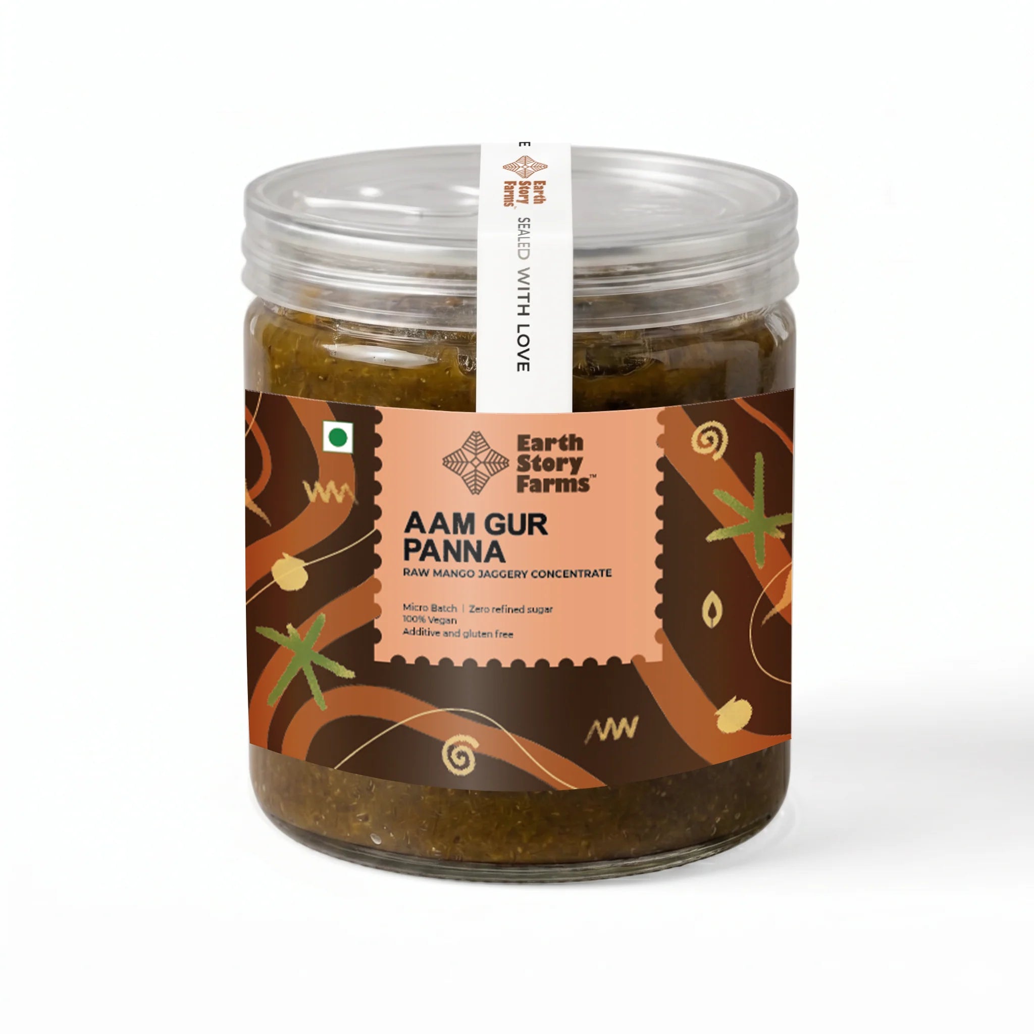 Aam Gur Panna (Raw Mango Jaggery Concentrate) -Gluten Free, Additive - No Preservative, Zero Refined Sugar - Earth Story Farms- 350gm