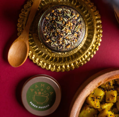 Whole Spice Panch Phoran (Bengali Five Spice Mix) - Pure Fragrant Complex - No Artificial Preservatives - Aamra - 80gm