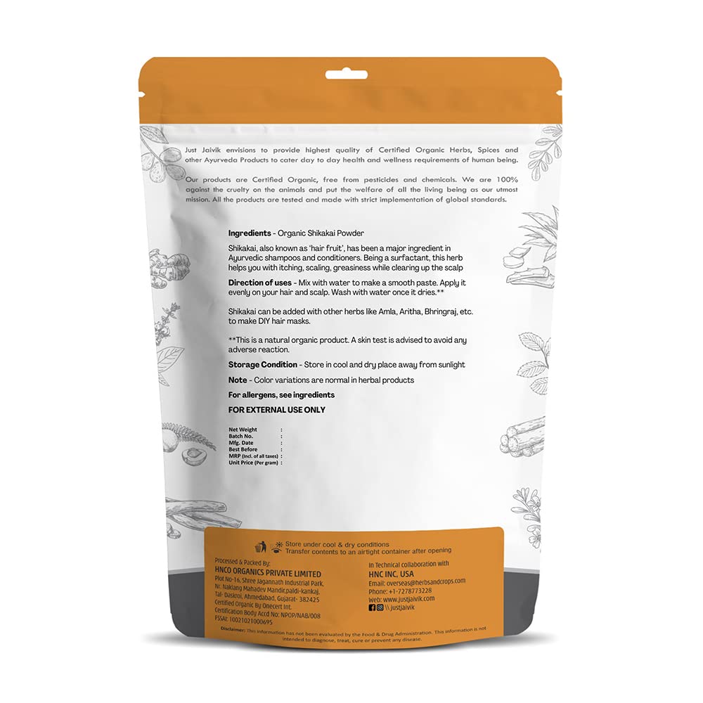 Shikakai Powder | Acacia Concina For Hair Care - USDA Organic - Just Jaivik - 100gm