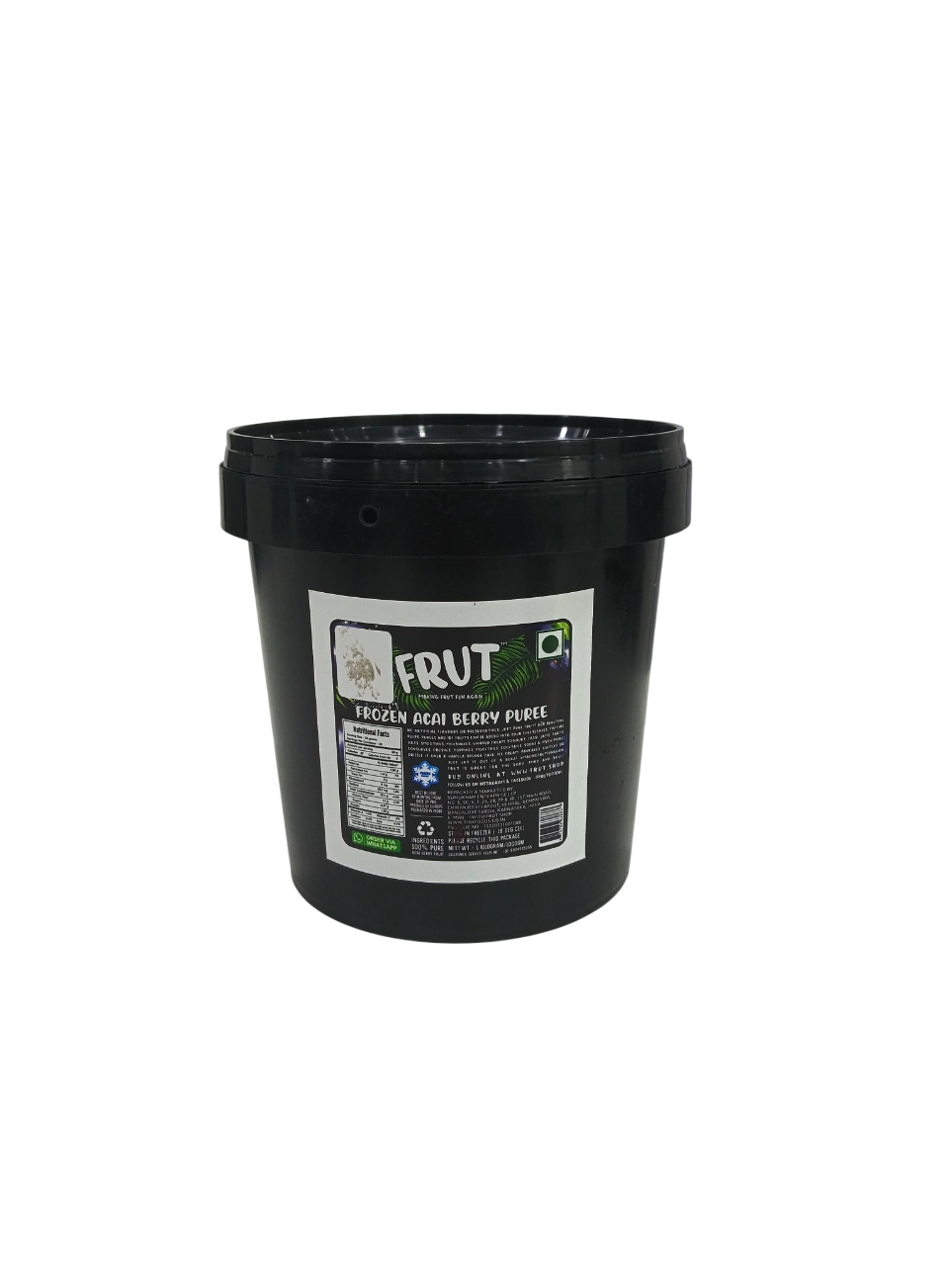 Puree | Frozen Acai Berry Puree  – Frozen – No Added Sugar, Flavours &amp; No Added Preservatives – Frut – 1000gm