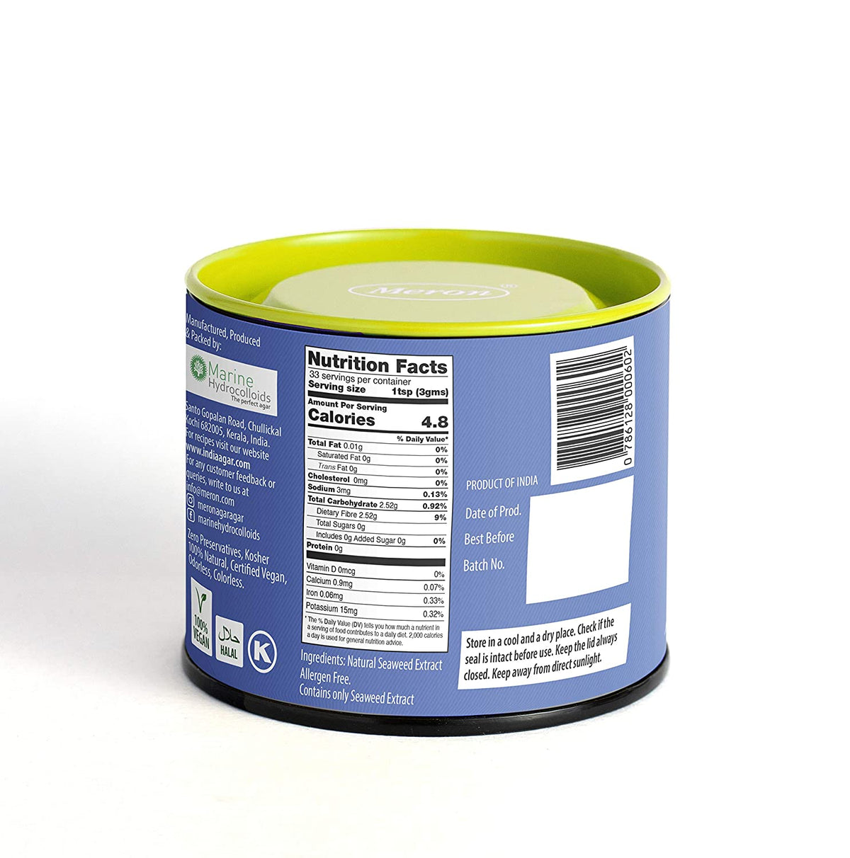Agar Agar Powder – Vegan &amp;amp; Gluten Free – Meron – 100gm