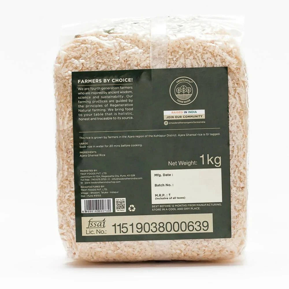 Rice | Ajara Gansal Rice -Semi Polished - Natural - Aromatic ,No Chemicals - Two Brothers - 1000gm