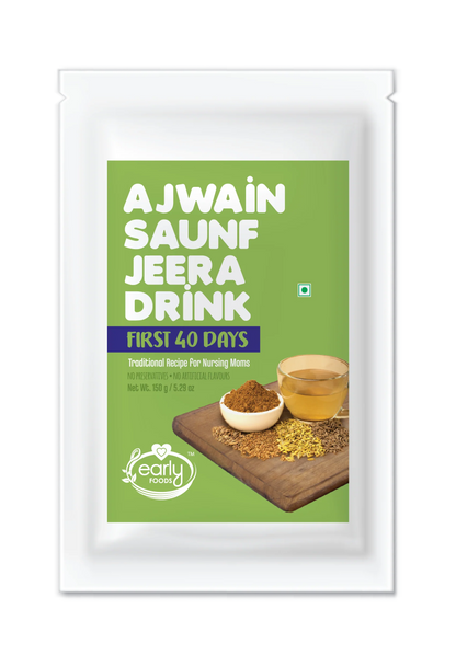 Ajwain Saunf Jeera Drink | (Made From Ancient Indian Super Foods) – Traditional Recipe For Nursing Moms – No Artificial Color &amp; No Preservatives – Early Food – 150gm