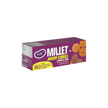 Cookies | Millet Jaggery Cookies (Ajwain & Jeera) - Gluten Free, No Added Refined Sugar & No Maida - Early Foods - 150gm