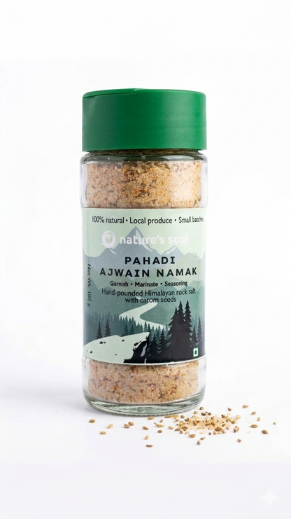 Salt | Pahadi Ajwain Namak- 100% Natural Namak- Garnish, Marinate, Seasoning - Nature&