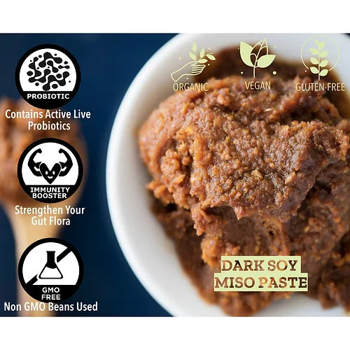 Aka Miso Paste | (Dark Miso) - Japanese - Contains Live Koji Probiotics - Organic - Vegan, Gluten Free, No Preservatives &amp; No Chemical - Posh Flavor - 200gm