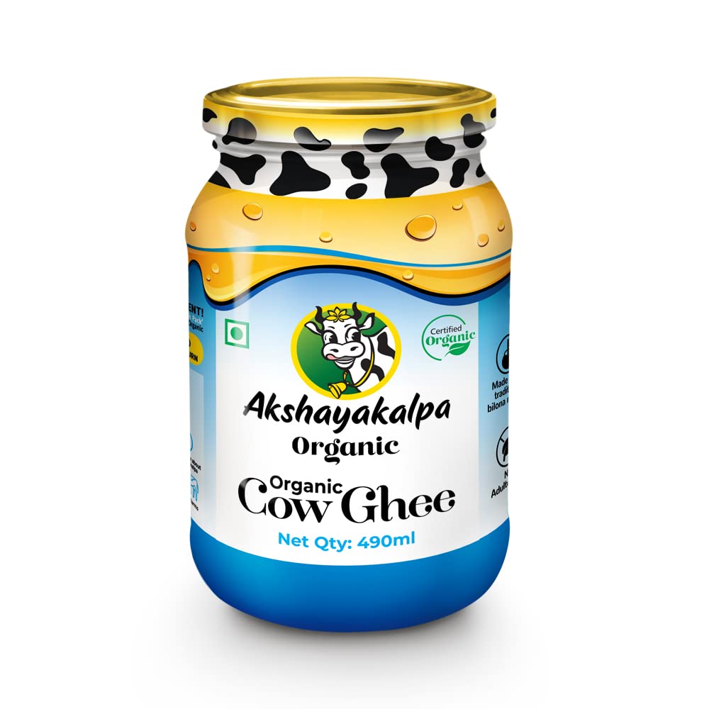 Ghee | Organic Cow Ghee - Certified Organic - No Adulterants - Akshayakalpa - 450ml