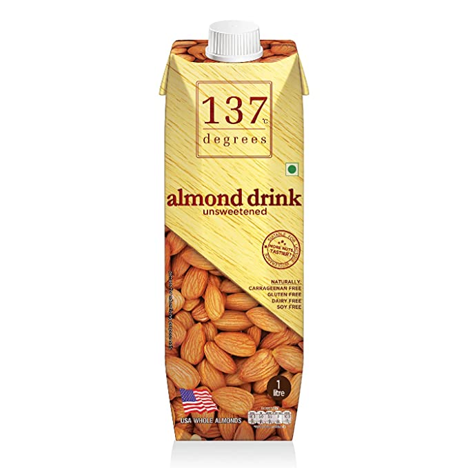 Almond Milk | Unsweetened – Vegan, Gluten Free, Dairy Free, Soy Free &amp;amp; Carrageenan Free – 137 Degrees – (Box Of 12) – 1000ml