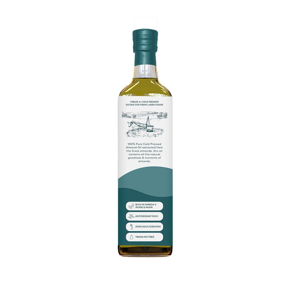 Almond Oil | Cold Pressed - Edible - High In Antioxidants, Rich in Vitamin E, Magnesium, Phosphorus &amp;amp; Copper - Adya Organics - 250ml
