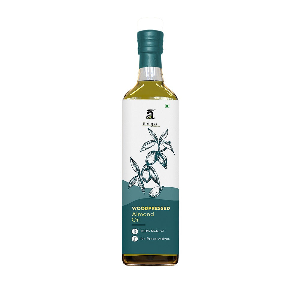 Almond Oil | Cold Pressed - Edible - High In Antioxidants, Rich in Vitamin E, Magnesium, Phosphorus &amp;amp; Copper - Adya Organics - 250ml