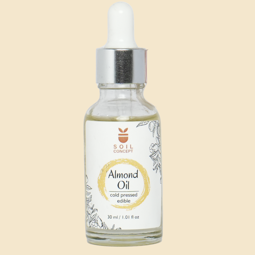 Almond Oil | Natural - Edible - Cold Pressed &amp;amp; No Added Fragrance - Soil Concept - 30ml