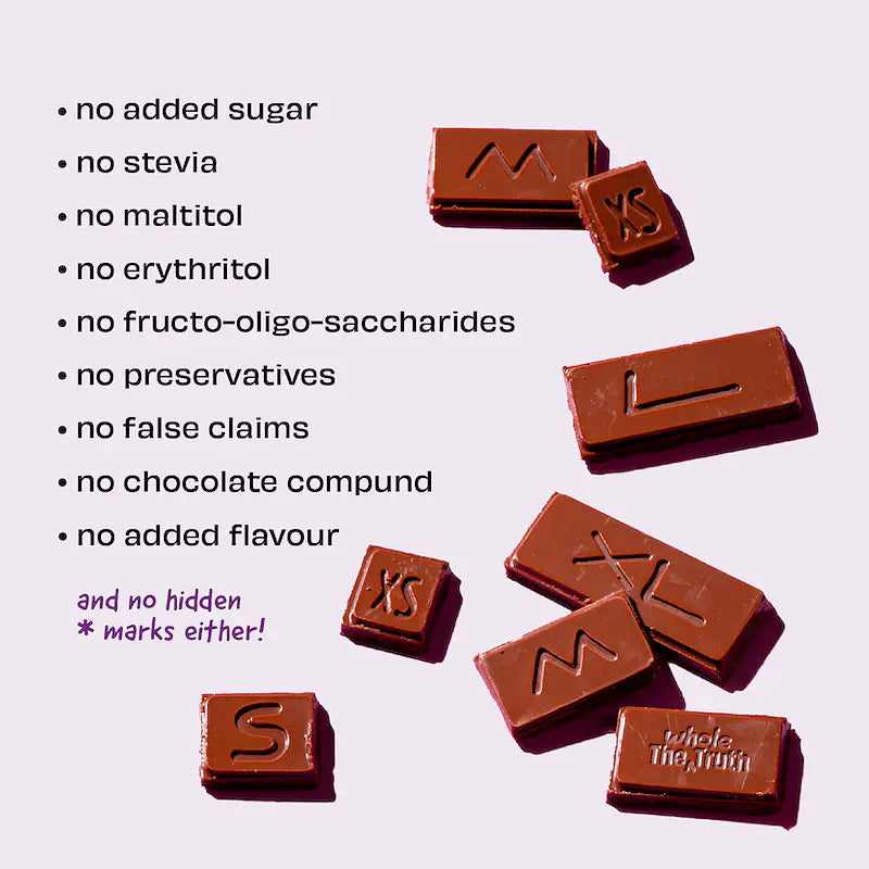 Almond Raisin Dark Chocolate – 47% Cocoa, 38% Dates, 15% Almond &amp;amp; Raisin - Natural - Indian - No Added Sugar, No Stevia, Maltitol &amp;amp; No Erythritol - The Whole Truth – 80gm