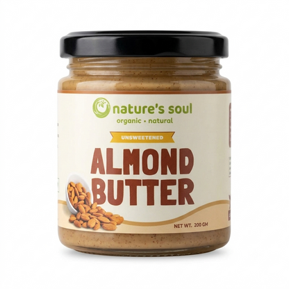Almond Butter | Unsweetened - No Preservatives, No Palm Oil, No Artificial Flavour, Non GMO Almonds - Nature&
