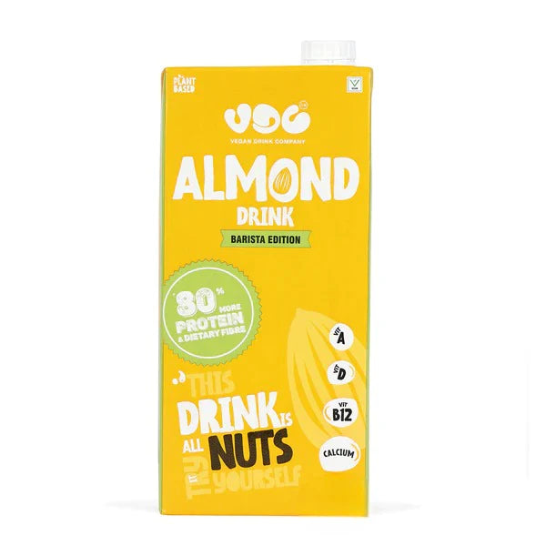 Almond Drink | Barista Edition (Made Using Californian Almonds) – 80% More Protein &amp;amp; Dietary Fibers – Cruelty Free, Soya Free, Non Gmo, No Added Sugar, Preservatives, Cholesterol, No Artificial Flavors &amp; Colors – VDC – 1000ml