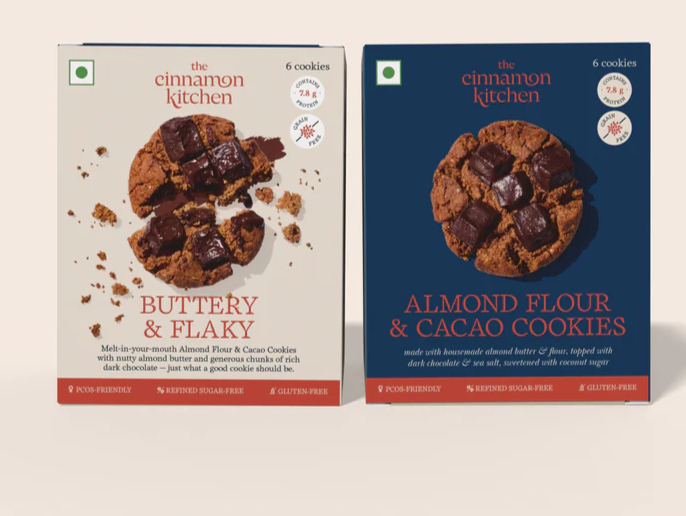 Cookies | Almond Flour &amp; Cacao Cookies - Buttery &amp; Flaky - Vegan, Gluten Free, Refined Sugar Free &amp; PCOS Friendly - The Cinnamon Kitchen - Pack of 5