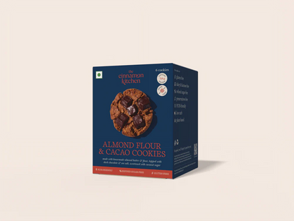Cookies | Almond Flour &amp; Cacao Cookies - Buttery &amp; Flaky - Vegan, Gluten Free, Refined Sugar Free &amp; PCOS Friendly - The Cinnamon Kitchen - Pack of 5
