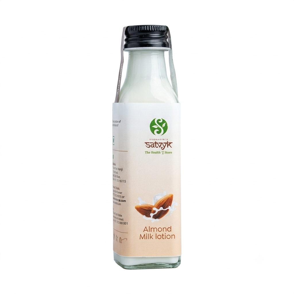 Lotion | Almond Milk Body Lotion - Deep Moisturising - For Soft, Smooth &amp; Hydrated Skin-No Preservatives- Satvyk- 100ml
