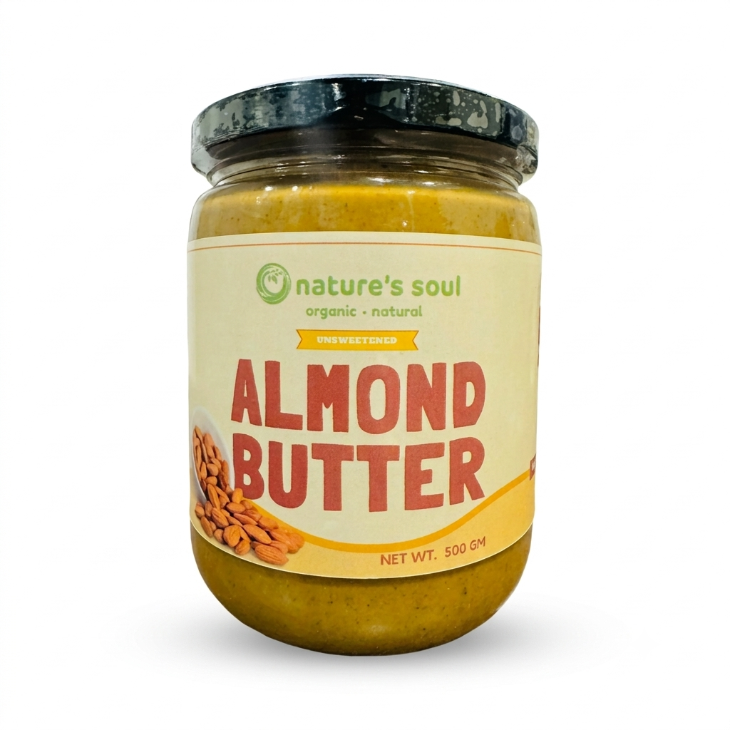 Almond Butter - Unsweetened - Made from Certified Organic Almonds - Nature&