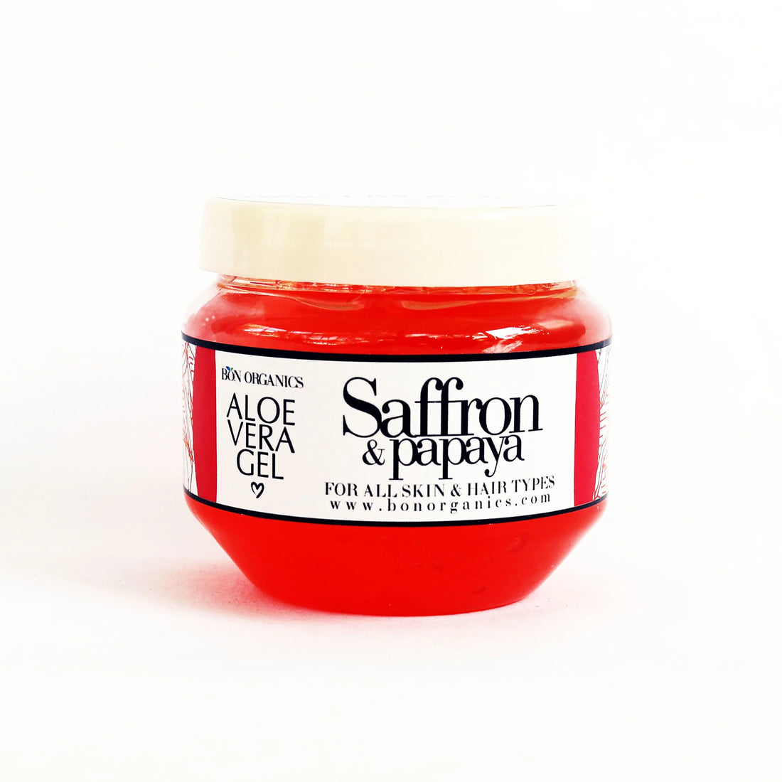 Aloe Vera Gel | Papaya & Saffron – For All Skin & Hair Types - Bon Organics – 100gm