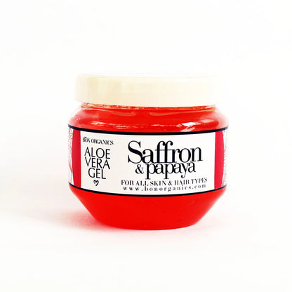 Aloe Vera Gel | Papaya &amp; Saffron – For All Skin &amp;amp; Hair Types - Bon Organics – 100gm