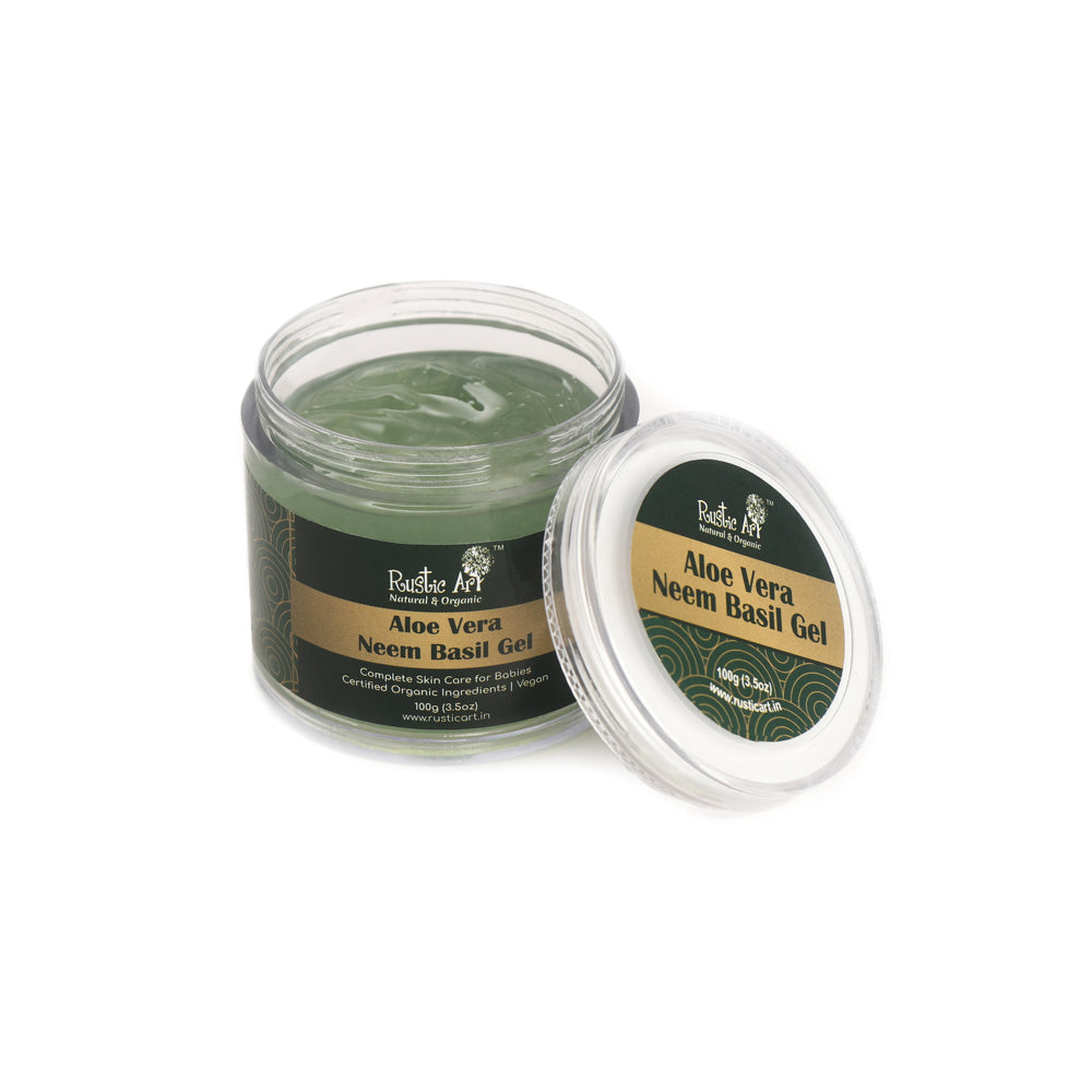 Aloe Vera Neem Basil Gel – Rustic Art – 100gm