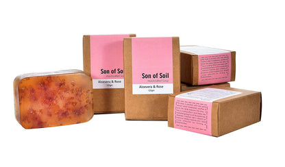 Soap | (Aloe Vera &amp;amp; Rose) - Handcrafted - Son Of Soil - 120gm