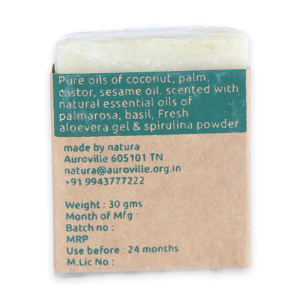 Soap | (Aloe Vera &amp;amp; Spirulina) - Chemical Free, No Added Colorants Or No Fragrances - natura - 75gm