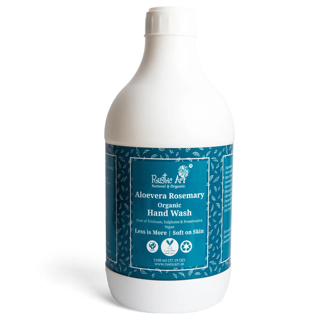 Hand Wash | Aloe Vera Rosemary Organic Hand Wash - Vegan, Sulphate Free &amp; No Added Preservatives - Rustic Art – 500gm