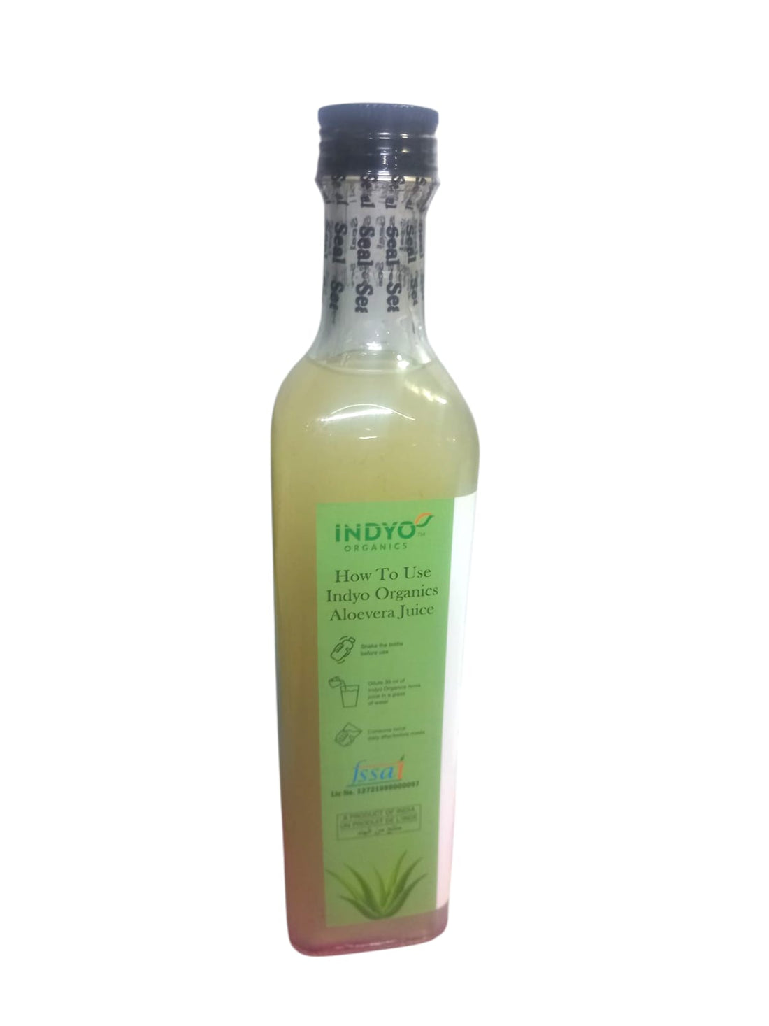 Aloevera Juice | 100% Organic - No Added Flavours, Colours & No Added Preservatives - Indyo Organic - 500ml
