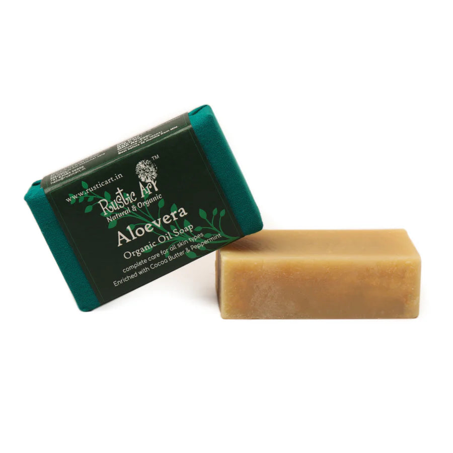 Soap | Organic Aloe Vera Soap - Rustic Art - 100gm