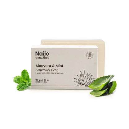 Soap | Aloevera &amp; Mint - Handmade Soap- Made With 100% Essential Oils  – 100% Vegan, Sulphate Free, Cruelty-Free, – Naija Organics– 100gm