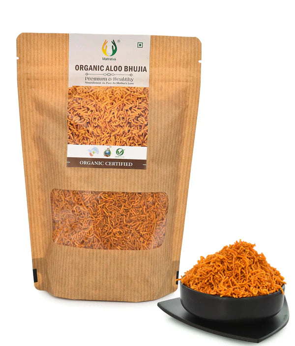 Aloo Bhujia | Organic Certified - No Added Preservatives, Color &amp;amp; No Added Soda - Matratva - 250gm