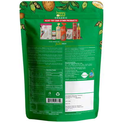 Bhujia | Aloo Bhujia (Made With Cold Pressed Peanut Oil) – USDA Organic – No Artificial, Flavours, Color &amp;amp; No Artificial Preservatives – Happy Leaf – 170gm