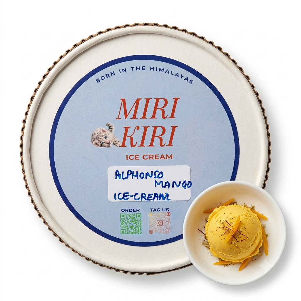 Ice Cream| Alphonso Mango Ice Cream - Sweetened with Cane Sugar -No Artificial Flavours or Colours - Miri Kiri – 250gm