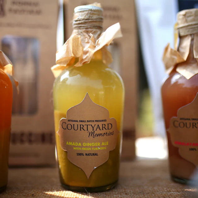 Amada Ginger Ale | Unsweetened (With Fresh Turmeric) - Natural - Courtyard Memories – 410ml