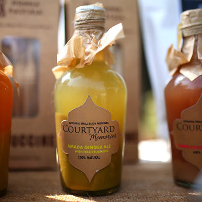 Amada Ginger Ale | Unsweetened (With Fresh Turmeric) - Natural - Courtyard Memories – 410ml