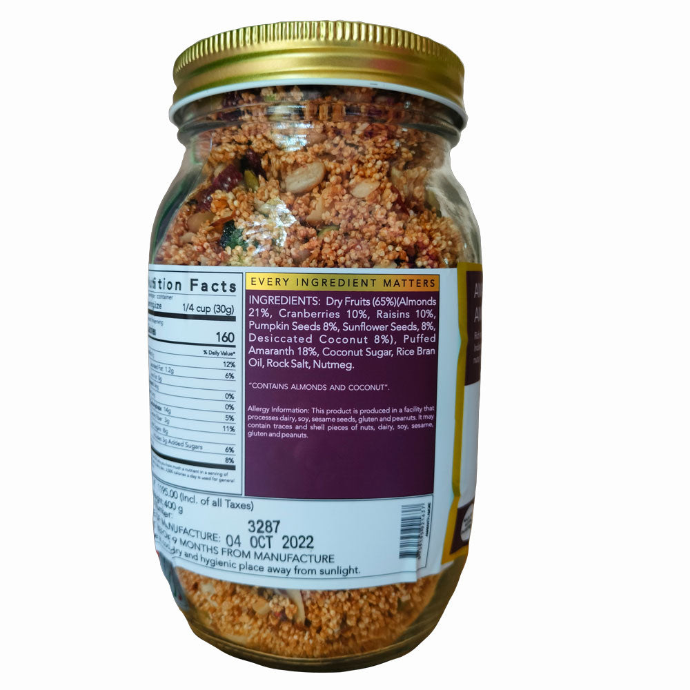 Amaranth Amore - Vegan, Gluten Free &amp;amp; Zero Processed Sugar - The Nibble Box - 400gm