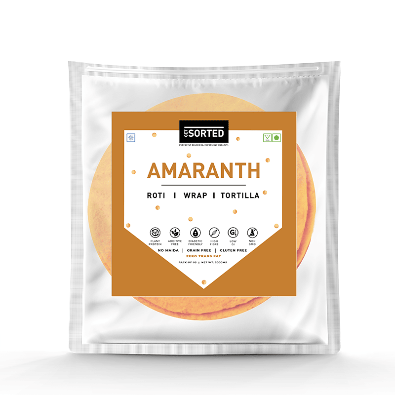 Tortilla | Amaranth Roti - Wrap – Vegan, Gluten Free, No Maida, Grain Free, Diabetic Friendly &amp;amp; No Additives – Get Sorted – Pack Of 5