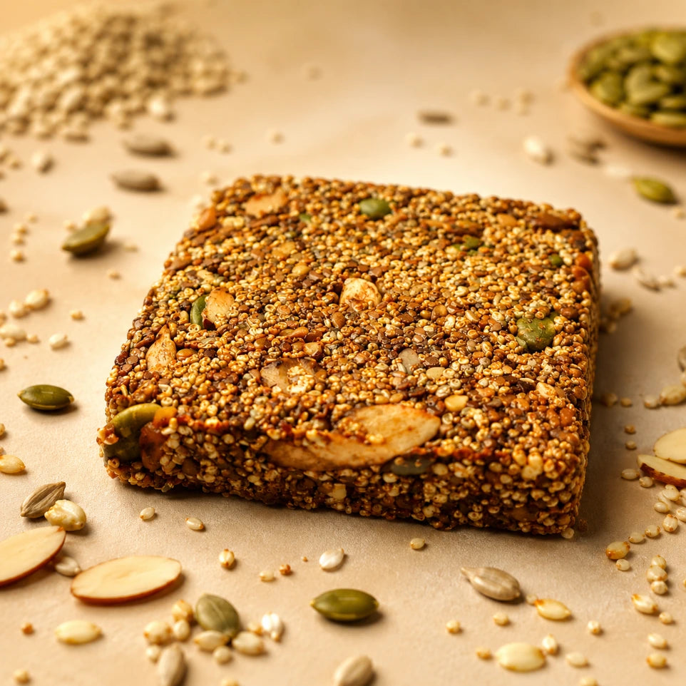 Bar | Amaranth Crunch Bars - 47% nuts-seeds- Gluten free, Vegan -Zero Trans Fats , No Preservatives -The Nibble Box - 25gm