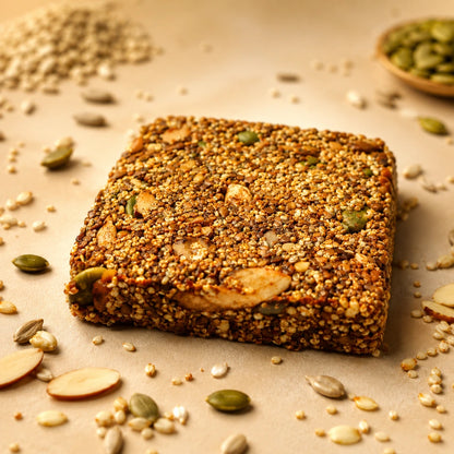 Bar | Amaranth Crunch Bars - 47% nuts-seeds- Gluten free, Vegan -Zero Trans Fats , No Preservatives -The Nibble Box - 25gm