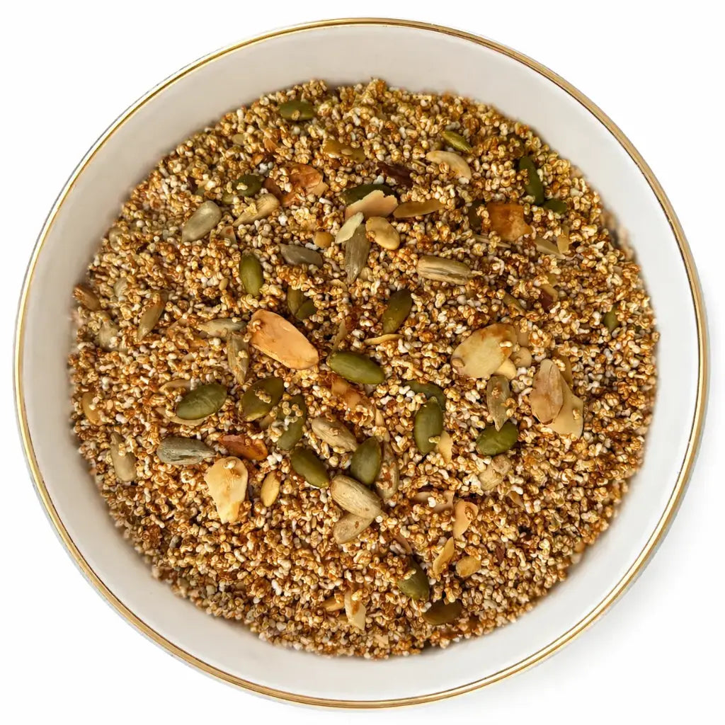 Amaranth Pro+ (52% Nuts-Seeds- Dried Fruit)  Granola -Plant Based, Gluten Free, Vegan Friendly-No Added Refined Sugar, Zero Trans Fats -The Nibble box- 300gm