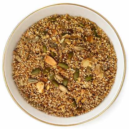Amaranth Pro+ (52% Nuts-Seeds- Dried Fruit)  Granola -Plant Based, Gluten Free, Vegan Friendly-No Added Refined Sugar, Zero Trans Fats -The Nibble box- 300gm
