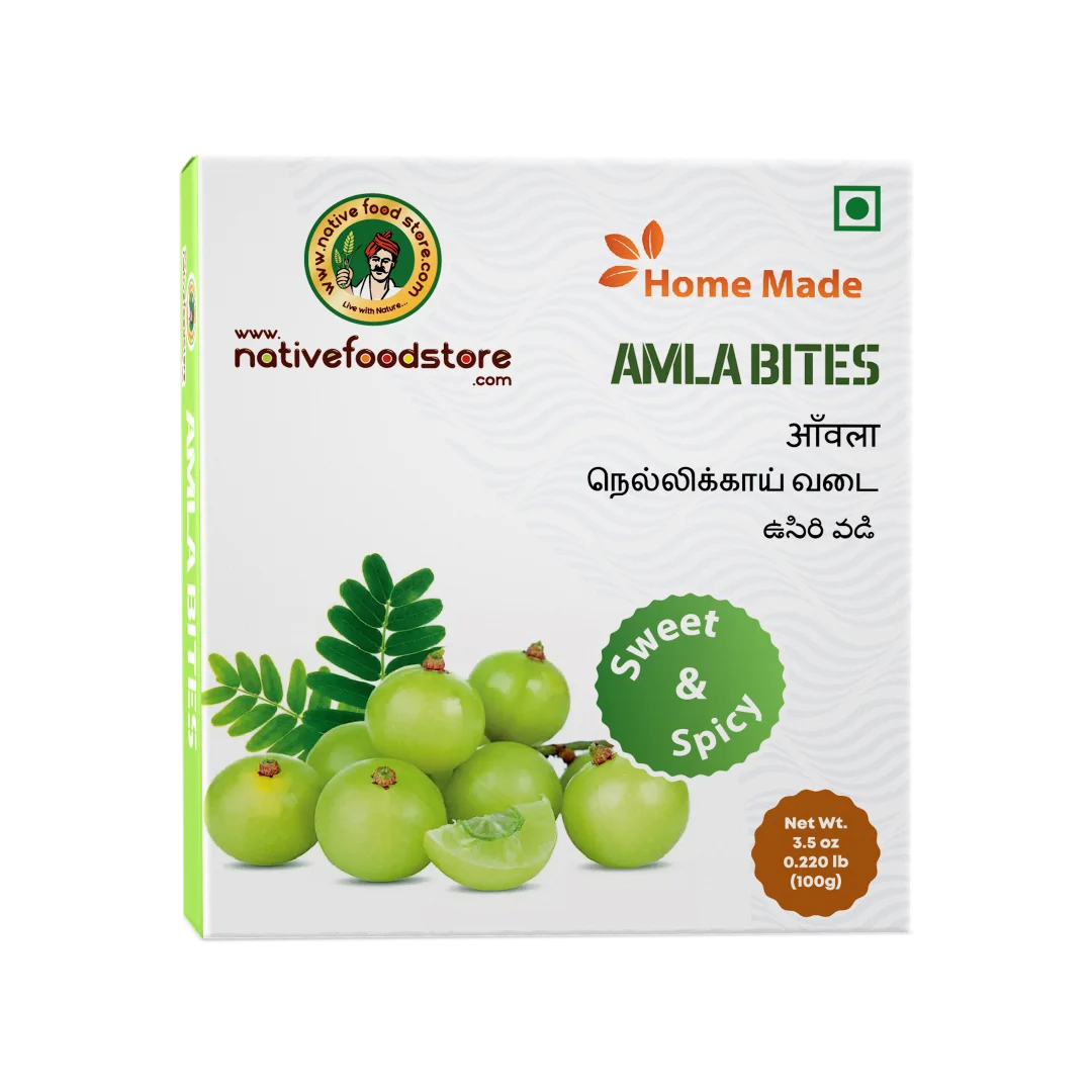 Amla Bites | Nellikai Mittai - Sweet & Spicy - Natural - Gluten Free, No Additives & Low In Calories - Native Food Store - 100gm
