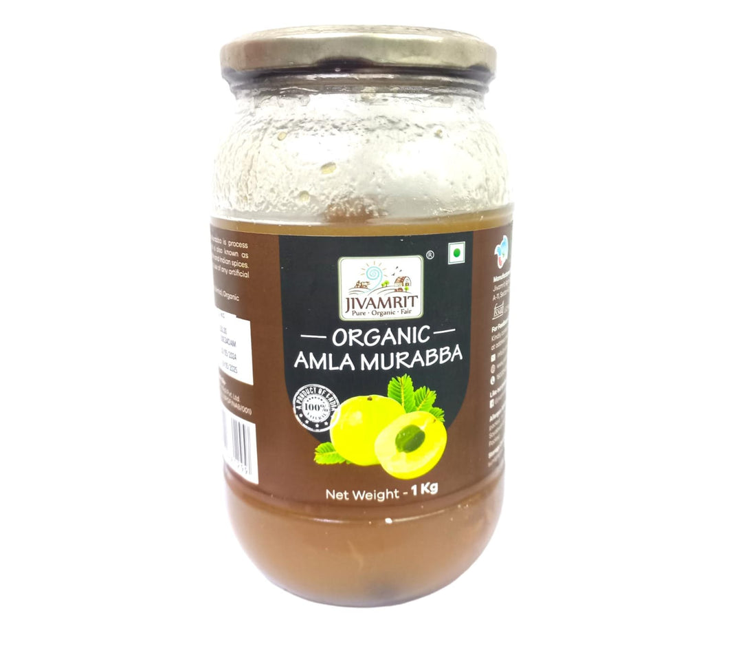 Amla Murabba | Organic - Vegan, No Artificial Colours & No Added Preservatives - Jivamrit - 1000gm
