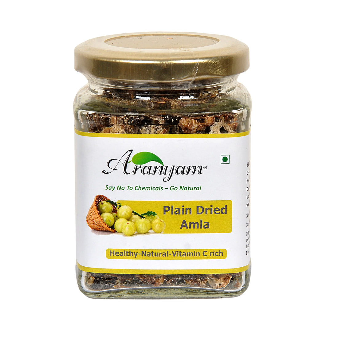 Amla | Plain (Sundried) - Healthy - Natural - Rich In Vitamin C, Calcium, Phosphorous, Iron, Carotenes, No Added Colour & No Added Preservatives - Aranyam - 100gm