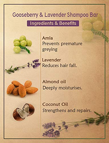 Shampoo Bar | (Lavender &amp; Gooseberry) - 100% Natural &amp; Chemical Free - Ancient Living - 100gm