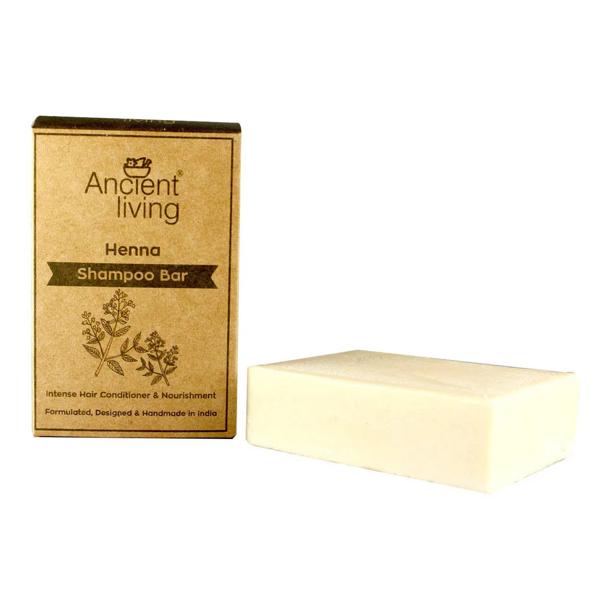 Shampoo Bar | Henna - No Parabens, Synthetic Colours, Artificial Fragrance &amp; Non GMO - Ancient Living - 100gm