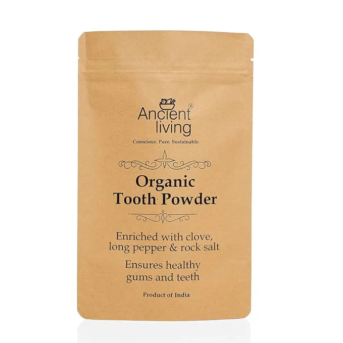 Tooth Powder | Plant Based - No Fluoride &amp; No Added Artificial Additives - Ancient Living - 100gm Pouch